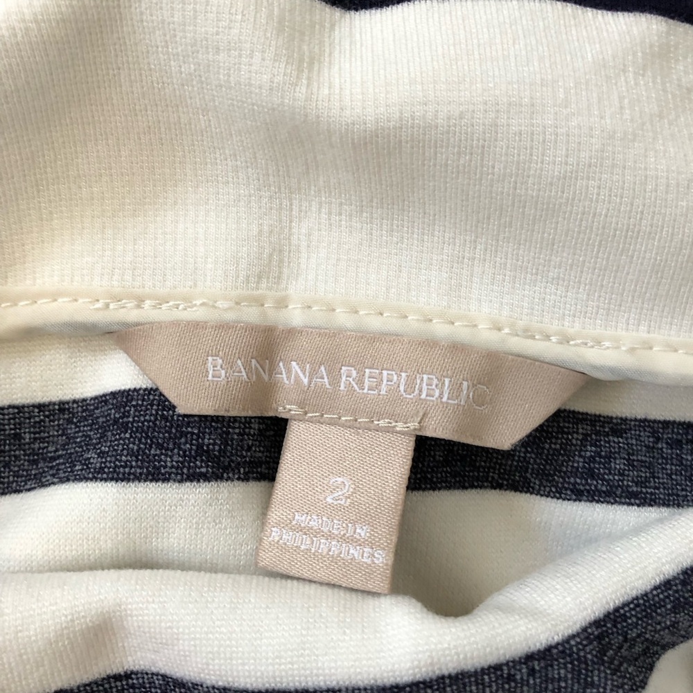 Banana Republic Women’s 2 Navy Blue/White Pencil Mini Skirt w/Side Zipper - EUC! - Picture 5 of 10